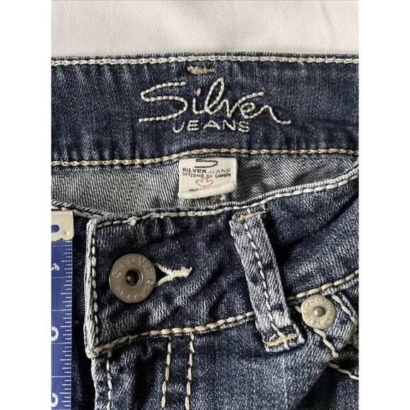 Silver Jeans Co. Womens Suki Capri Bootcut Jeans Size W29 Distressed Denim - Picture 6 of 14